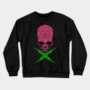 Cool Skull Vaporwave Design Crewneck Sweatshirt